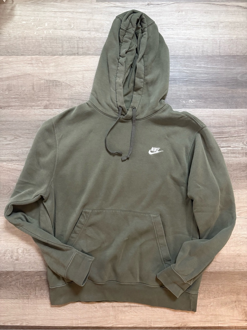 Nike Men's Olive Green Pullover Fleece Hoodie